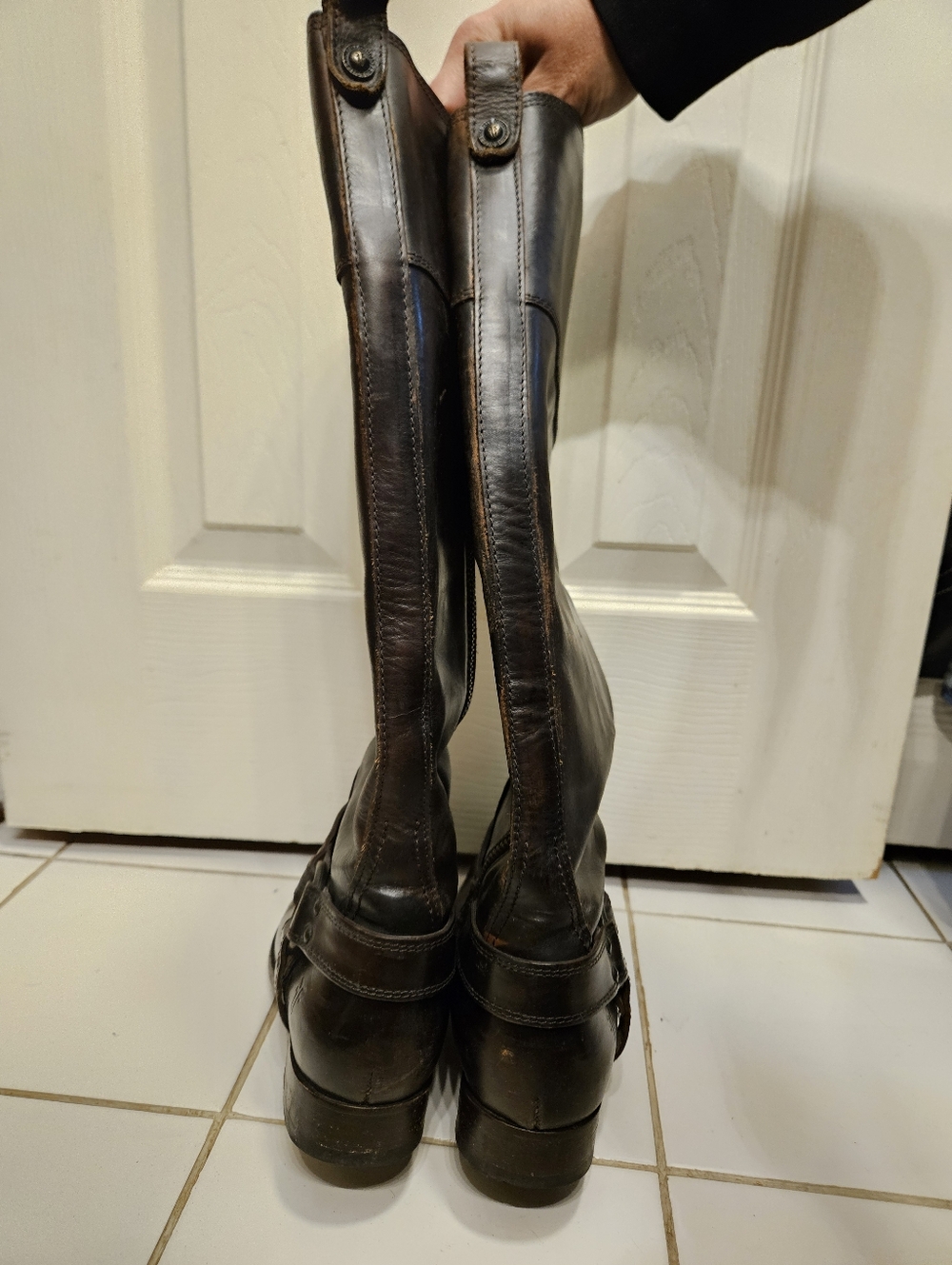 Frye melissa dark brown leather tall boots womens size 9 shoes - Picture 5 of 10